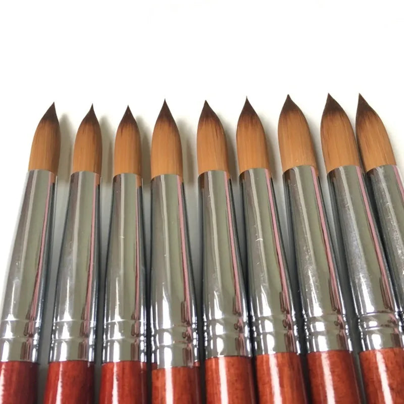 1PC Kolinsky Hair Wood Acrylic Nail Art Brush Round Size 10#12#14#16#18#20#22#24 UV Gel Carving Pen Liquid Powder Manicure Tools