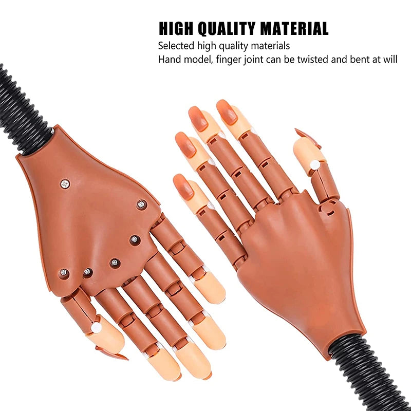 Nail Art Practice Hand Manicure Practice Finger Acrylic Nail Tips with 100pcs Fake Nails Nail Training Equipment Tools