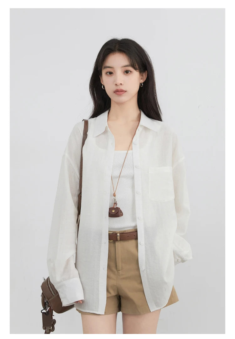 CHIC VEN Women Long Sleeve Shirts Solid Loose Casual New Style Design Back Hollow Out Shirt Female Blouse Spring Summer 2026