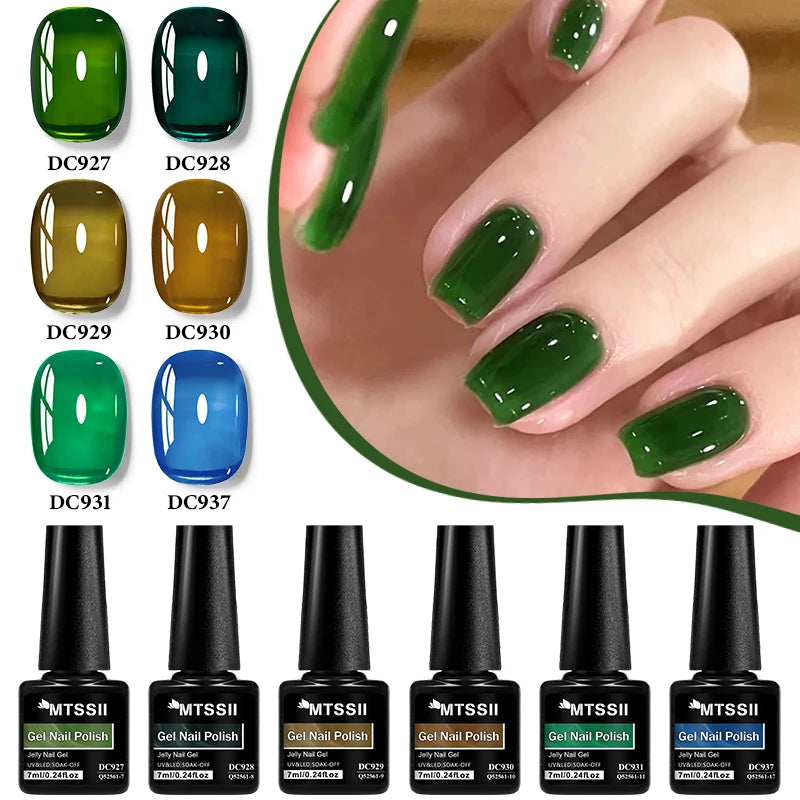 6pcs Nude Jelly Gel Nail Polish Set Summer Nails Sheer Translucent Nail Gel for Manicure Nail Supplies Soak Off UV Led Varnish