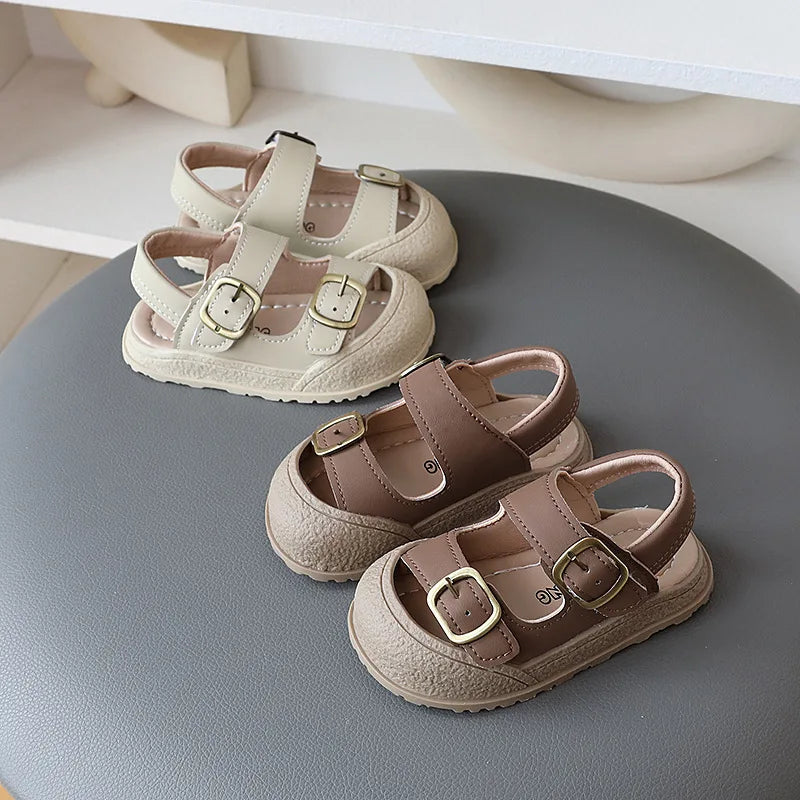Korean Style Sport Sandal for Children Summer Toddler Shoes Soft-soled Non-slip Student Beach Sandals for Kids Boys Girls H05303