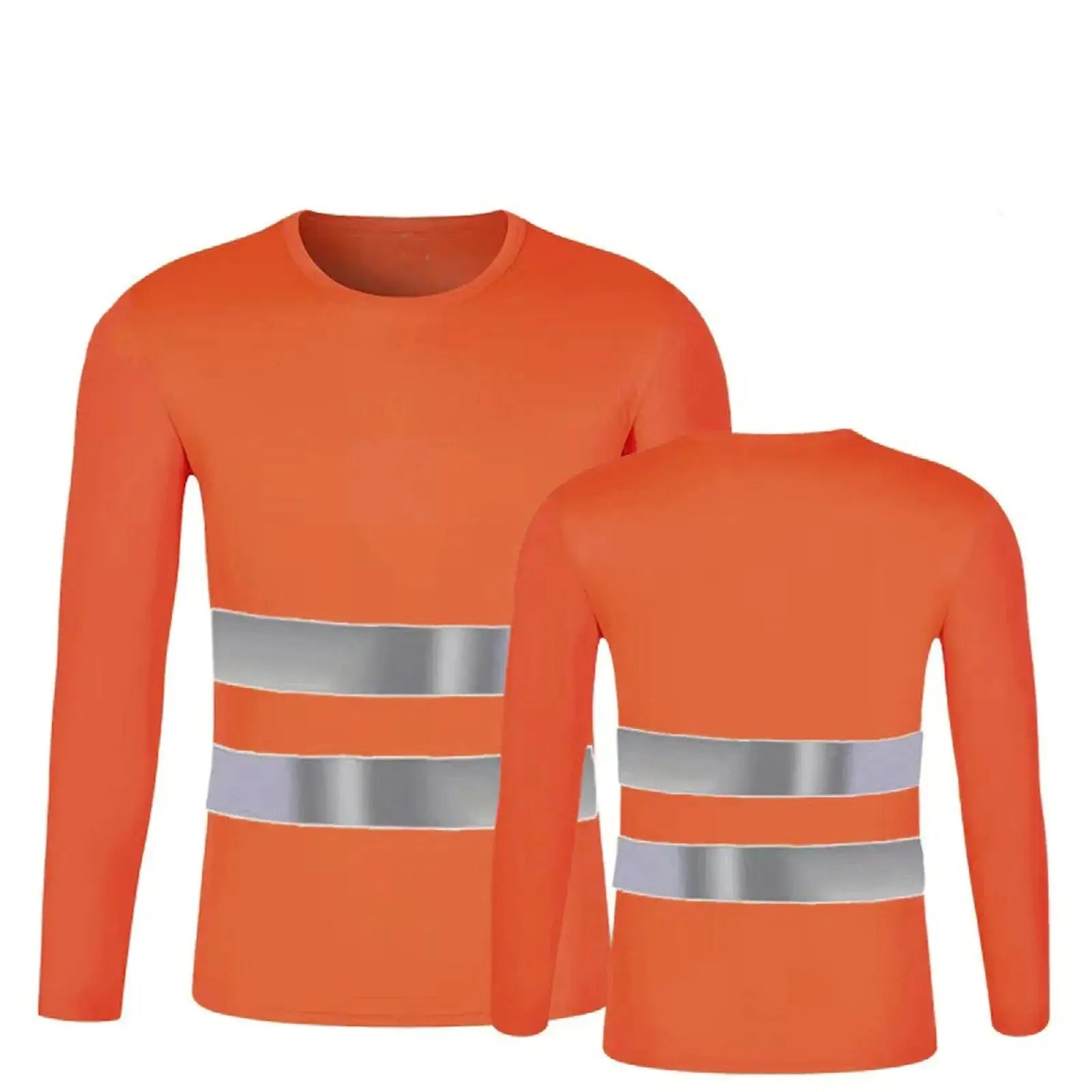 Autumn Men's Safety Construction Work Reflective Stripe Breathable Sweat Absorption 3d Printed Round Neck Long Sleeve T-Shirt