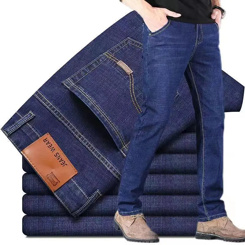 Men's Classic Straight Stretch Business Jeans – 2025 Style