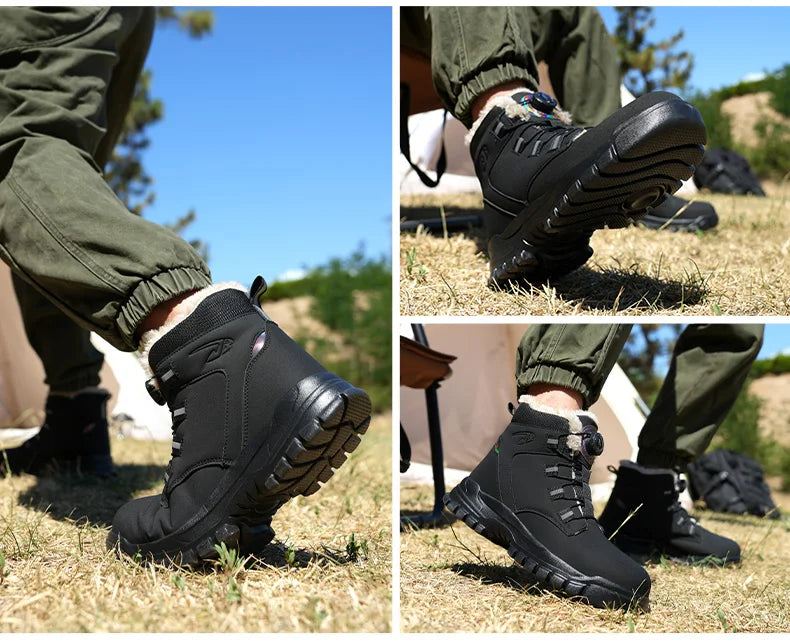 comfortable safety shoes for men high waterproof work shoes non-slip safety boots rubber outsole working sneakers with metal toe