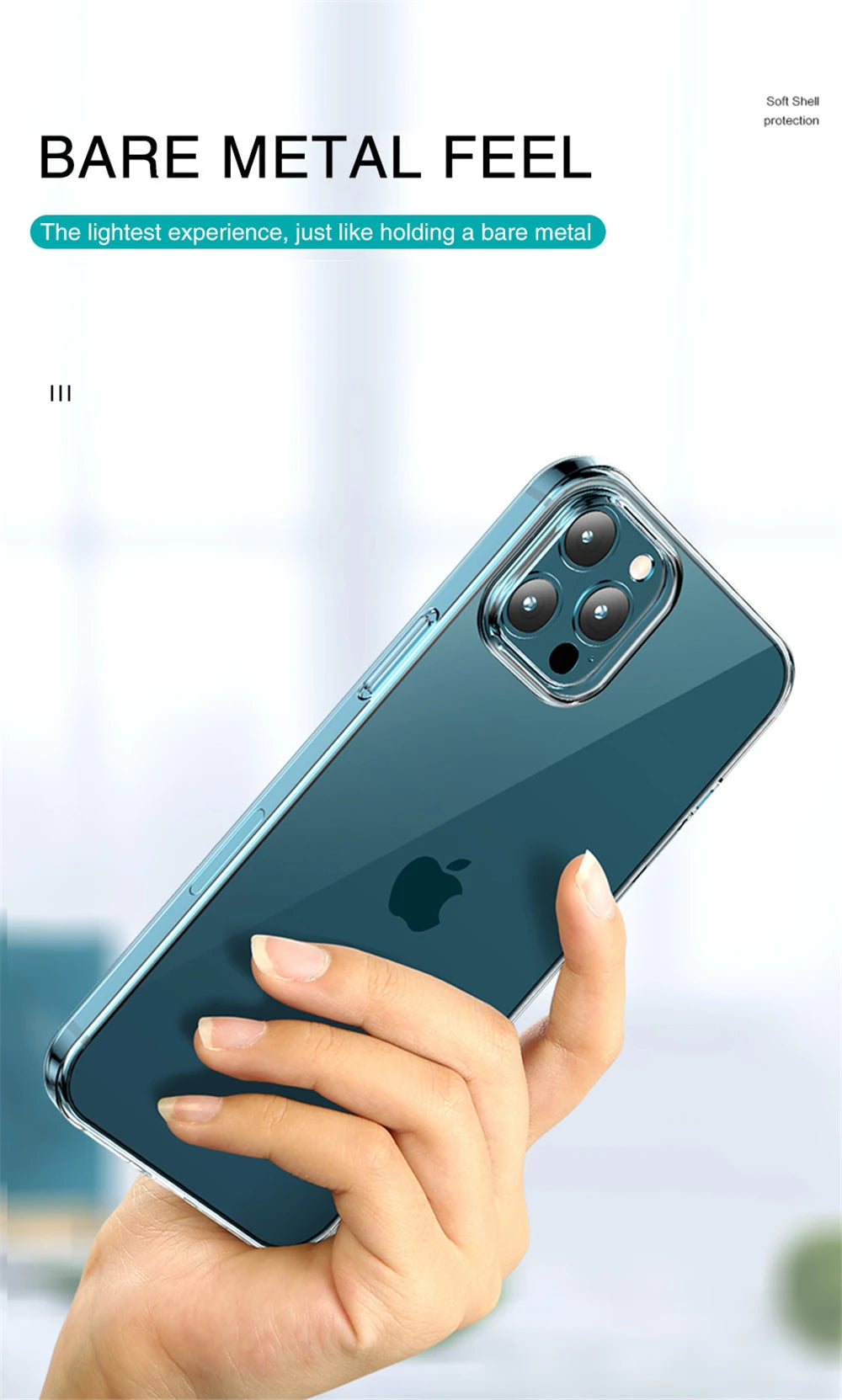 Clear Phone Case For iPhone 16 15 14 13 12 11 Pro Max Silicone Soft Cover For iPhone 13 Mini X XS Max XR 8 7 6 Plus Back Shell