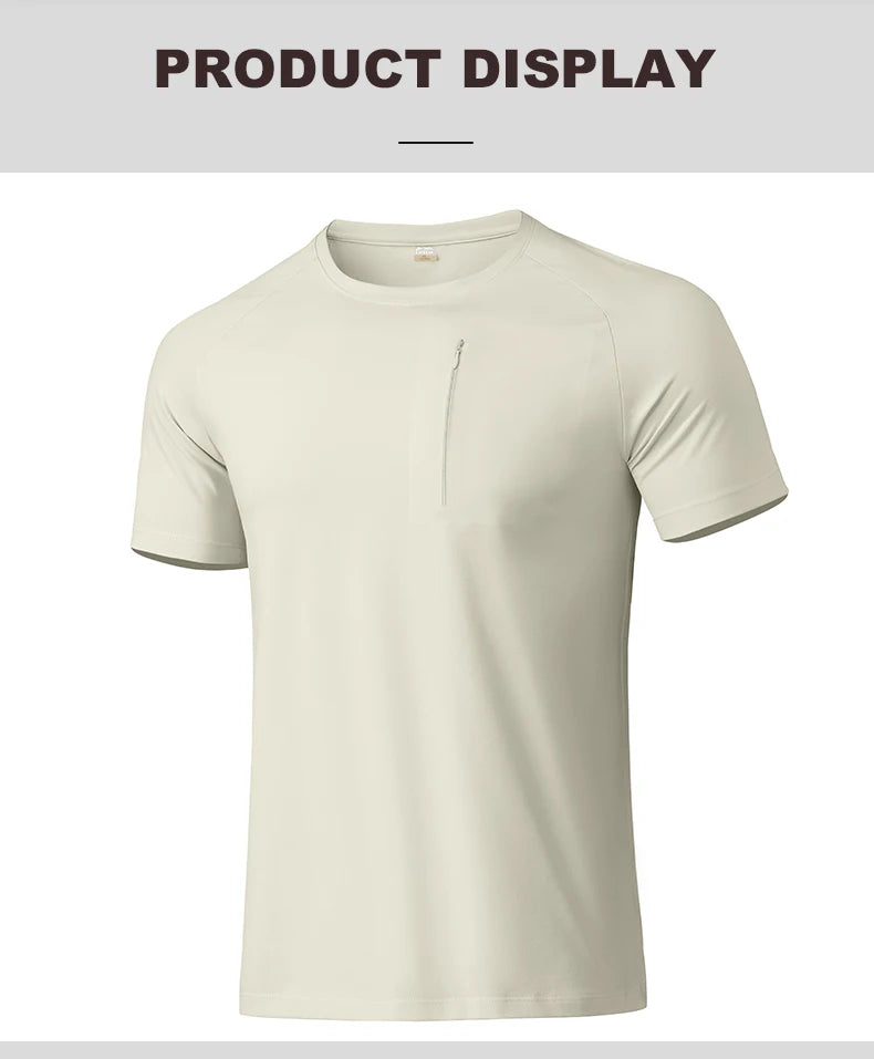 EUMERGX Hiking Short Sleeve T-Shirt For Men Outdoor Quick Dry Functional Cool T-Shirt Camping Climbing Trekking Short Sleeve Tee