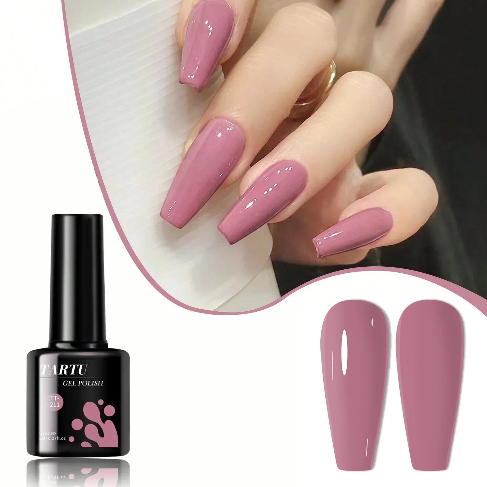 TARTU 8ml Gel Nail Polish Rose Pink Red Gray Burgundy Nails Art Soak Off UV/LED Manicure Semi Permanent gel polish