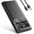 20000mAh 22.5W Fast Charging Power Bank, USB-C input and output equipped with LED display. Supports PD3.0 & QC4.0, compatible with iPhone and Android devices, black portable battery pack.
