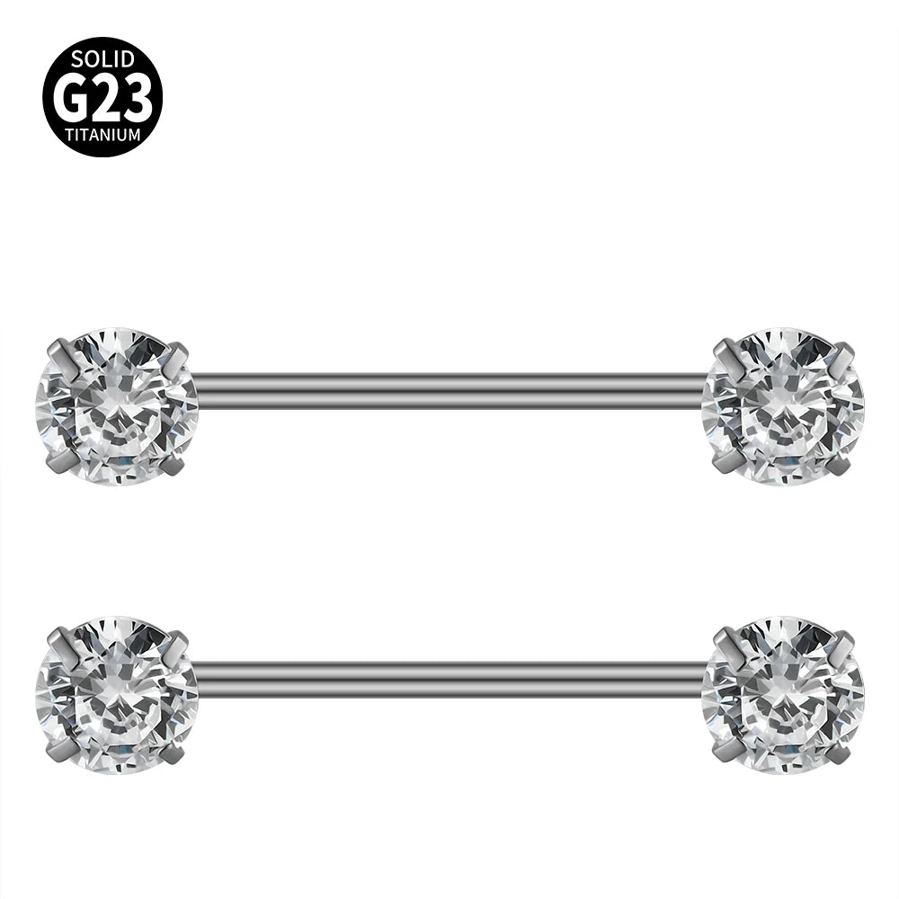 1/2PCS Heart Nipple Piercing Titanium CZ Crystal Sexy Leaf Nipple Shield Ring Nails Barbell Body Pierced Jewelry Chest Decor 16G