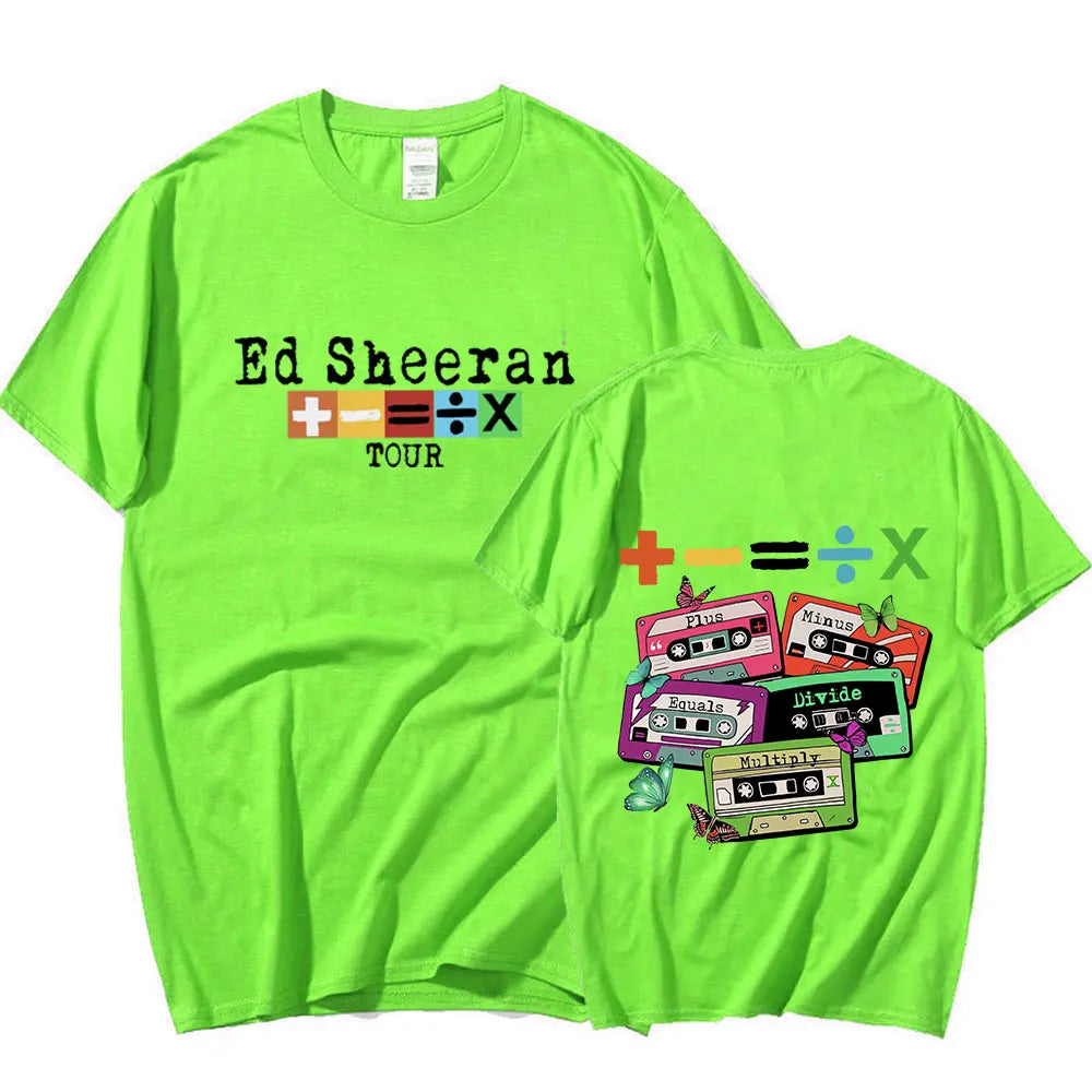Ed Sheeran Concert Tour T Shirt Fans Gift 100% Cotton Casual Short Sleeve T-shirt Men Women Vintage Harajuku Tee Shirt Oversized
