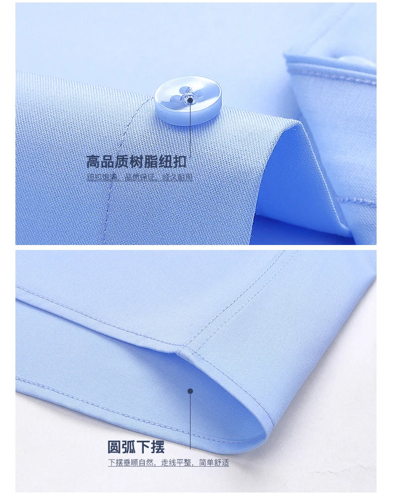 2025 New Bamboo Fiber Men's Long Sleeve Shirt Business Banquet Formal Social Comfortable Black Shirt Super Large 5XL 6XL 7XL 8XL