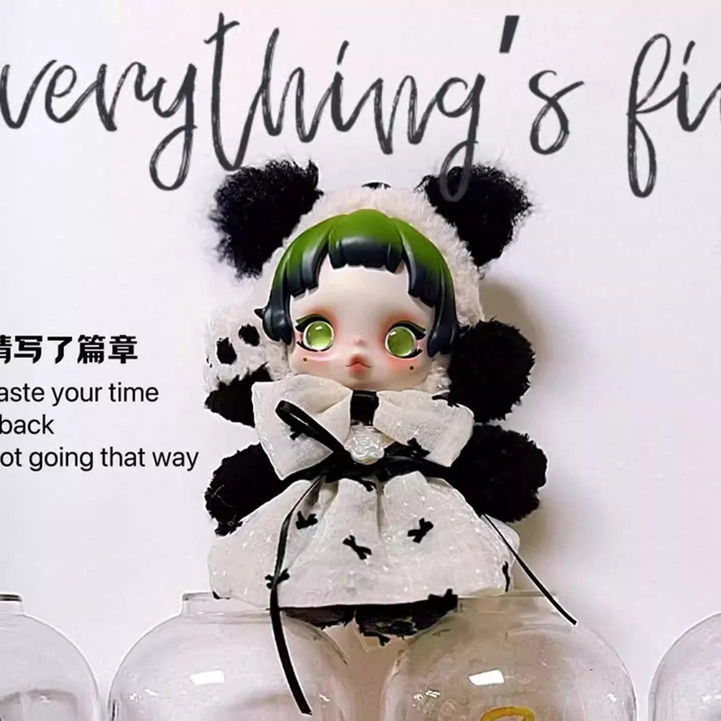 Skullpanda Chinese Style Panda Bear Doll Reusable Clothes Skins Traditional Artistic Design Collectible Plush Toys Hobbies