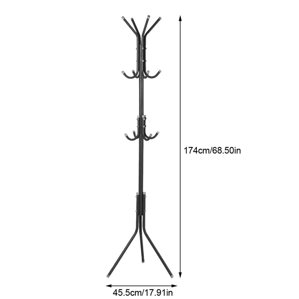 Clothes and Hats Rack Metal Multi Hooks Mobile and Convenient Coat Rack for Home Living Room Hangers Clothes Rack Stand