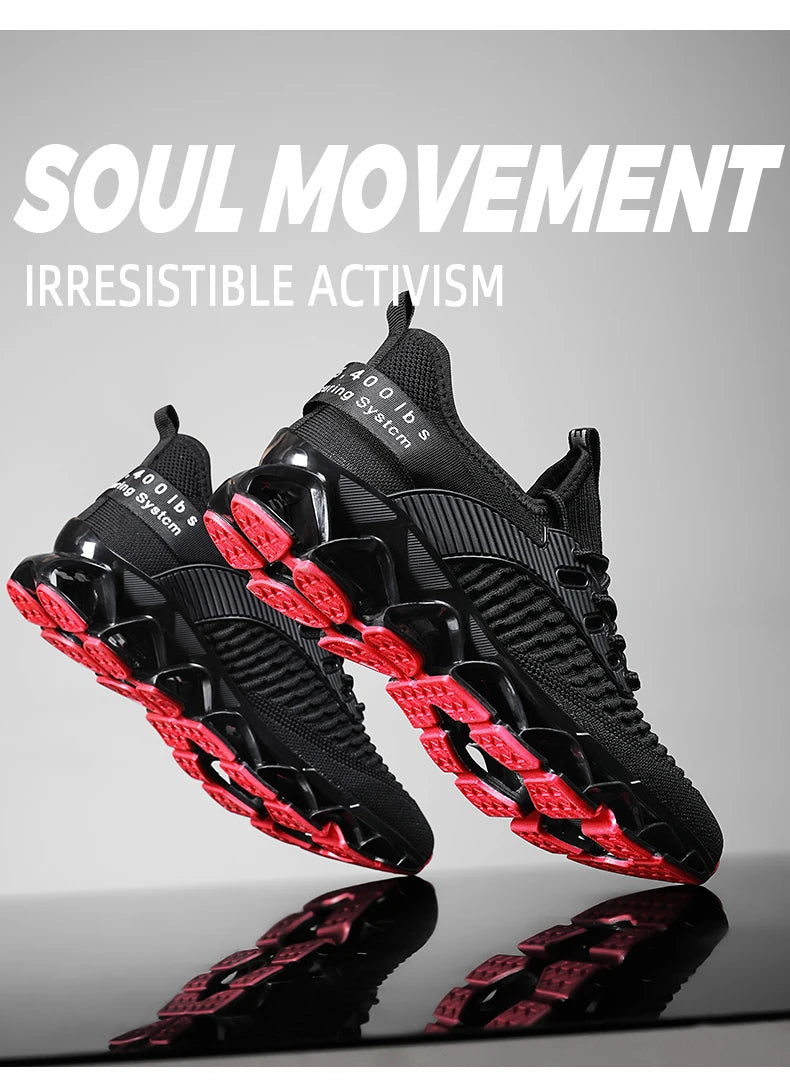 Men's Breathable Mesh Running Shoes Blade Sole Sneakers Lightweight Non-Slip Sports Shoes for Gym Walking Casual Wear