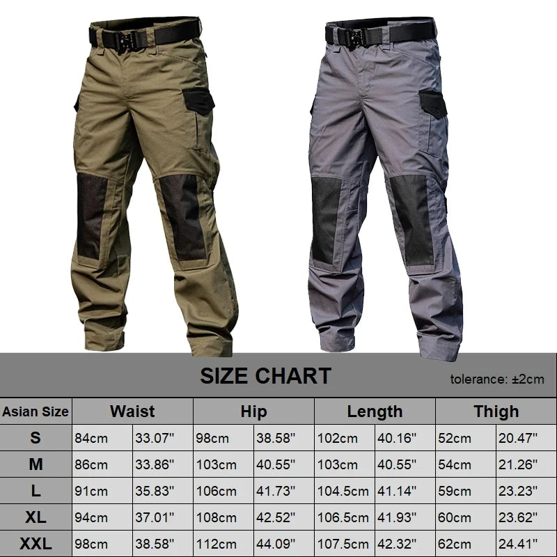 Military Tactical Cargo Pants Men Army Training Trousers Casual Multi Pockets Wear-Resistant Waterproof Pant Male Hiking Pants