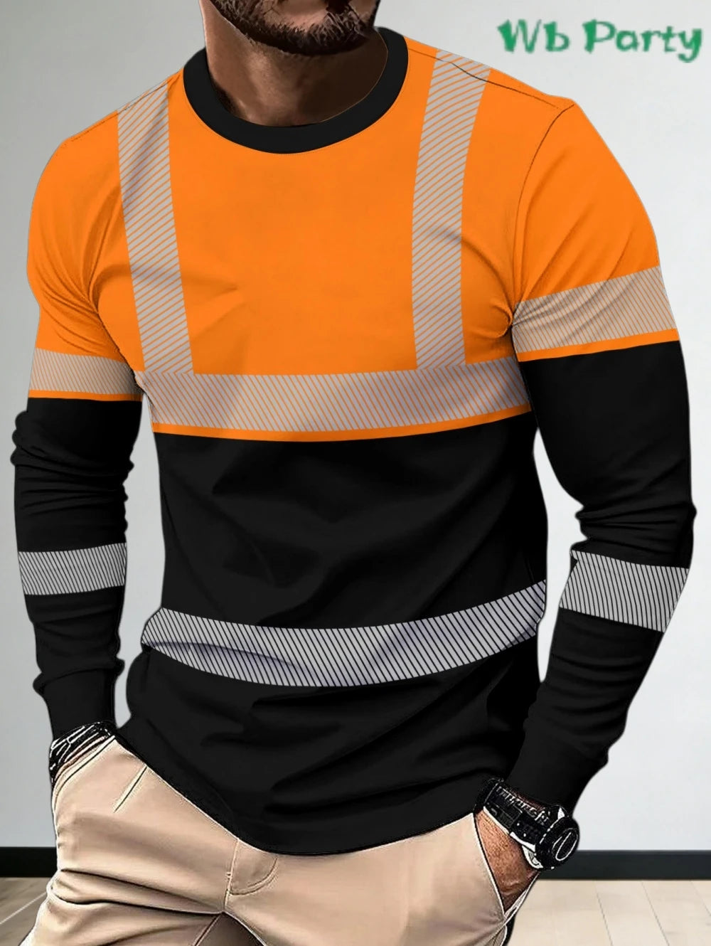 Men's 3D Printed New Secure Logo Color Blocking Design Long-Sleeved T-Shir Fashion Spring Daily Casual Work Wear Men's T-Shirts