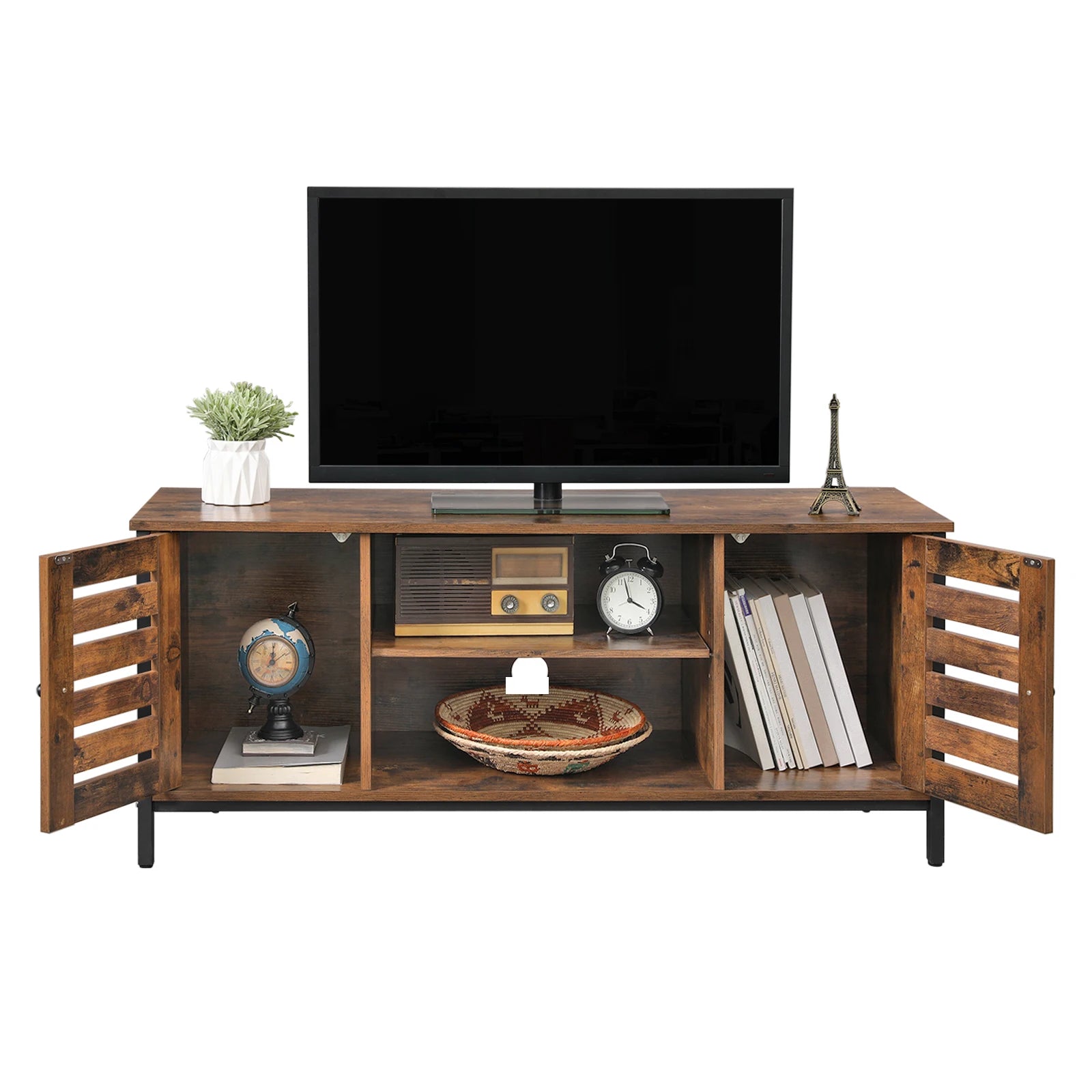 VASAGLE Lowboard TV wardrobe, 2 cabinets and 2 shelf levels, width 110cm