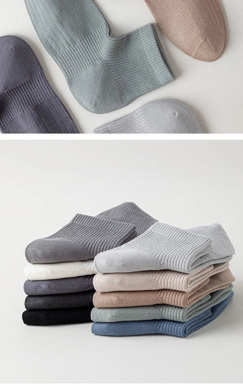 1/3 Pairs Men's Cotton Antibacterial No-Show Socks - Summer Thin Moisture-Wicking Breathable Sports Ankle Socks