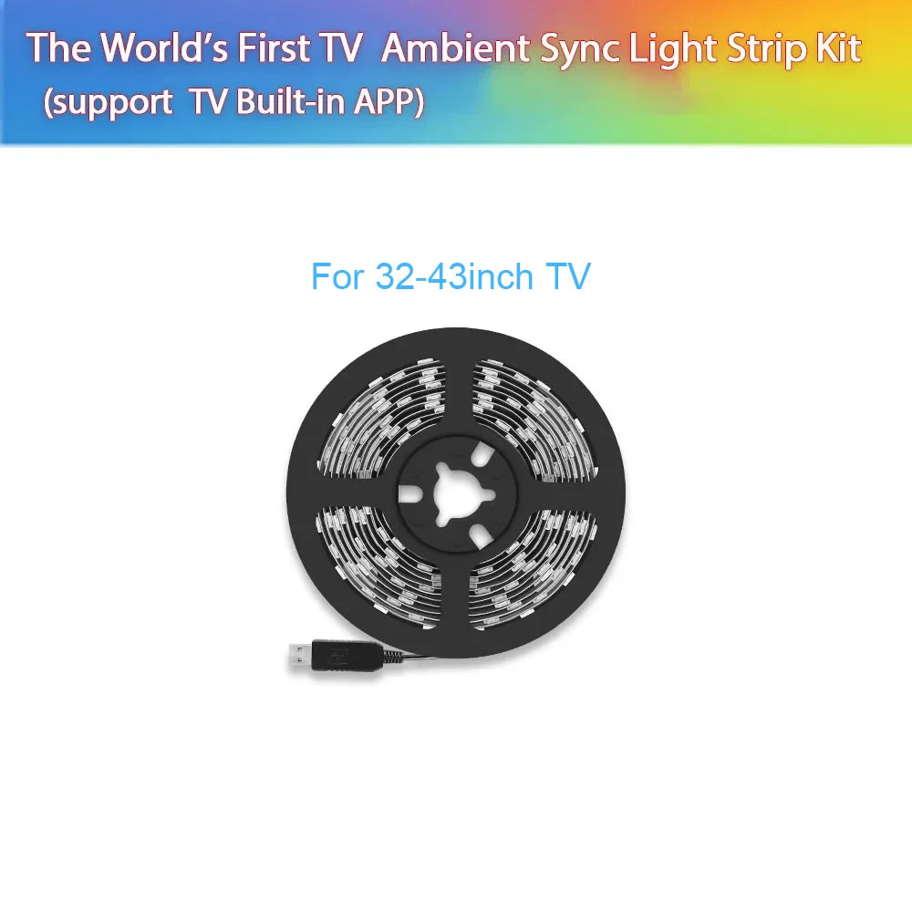 Smart Ambient Sync TV Backlight Sync Screen Color Led Strip Light USB, App Control ,Smart Phone Camera Screen Capute Technology