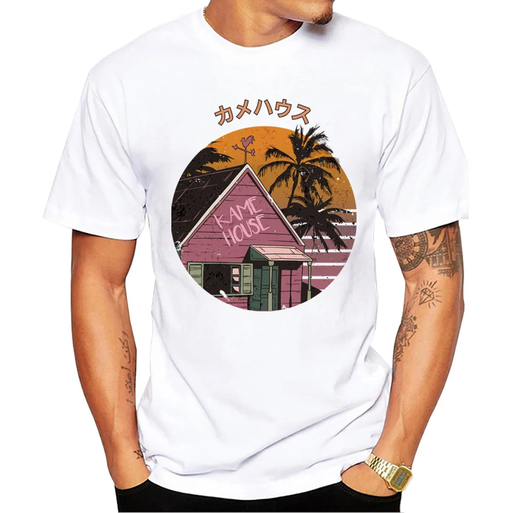 TEEHUB Kame House Print T-Shirt Fashion Cool O-neck Hattori Hanzo Men's T Shirt Short Sleeve Casual Men Clothing