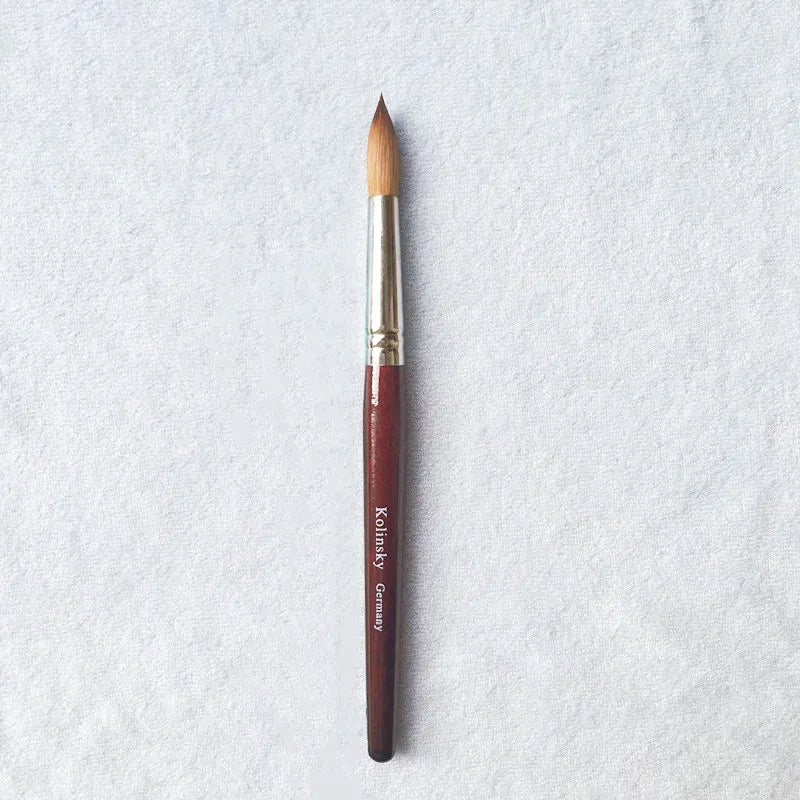 1PC Kolinsky Hair Wood Acrylic Nail Art Brush Round Size 10#12#14#16#18#20#22#24 UV Gel Carving Pen Liquid Powder Manicure Tools