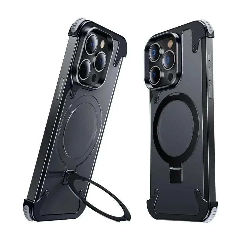 Eary for iPhone 13 Pro Phone Case with Magsafe Ring Kickstand Frameless Minimalist Bumper Shockproof Protector Phone Cover Shell