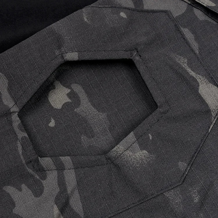 Outdoor Long Sleeve Tactical Shirts Combat Shirt 1/4 Zipper Ripstop Cotton Wear-resisting Camo Airsoft T Shirts Men Clothing