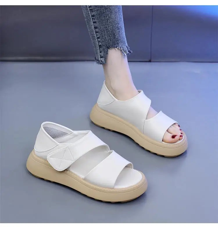 New 2025 Women's Beach Sandals Thick Bottom Roman Shoes comfortable soft sole versatile casual small fresh sandals fashion