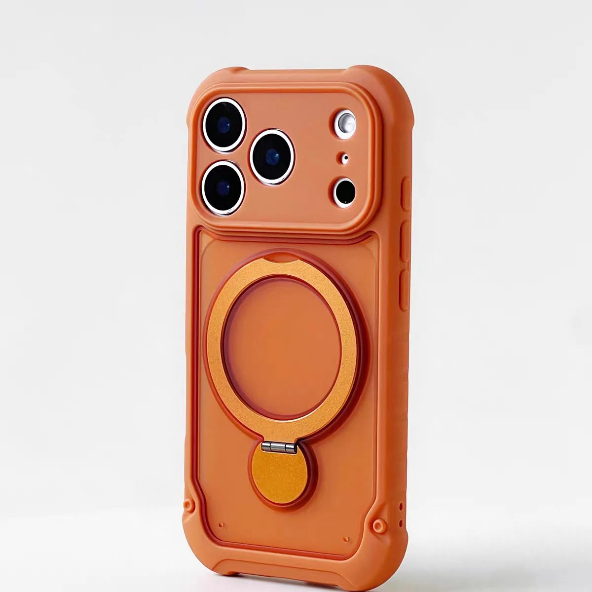 for Magsafe 360° Rotation Metal Stand Phone Case for iPhone 17 12 13 14 15 16 Pro Max 17Pro Airbag Shockproof Matte Pc Cover