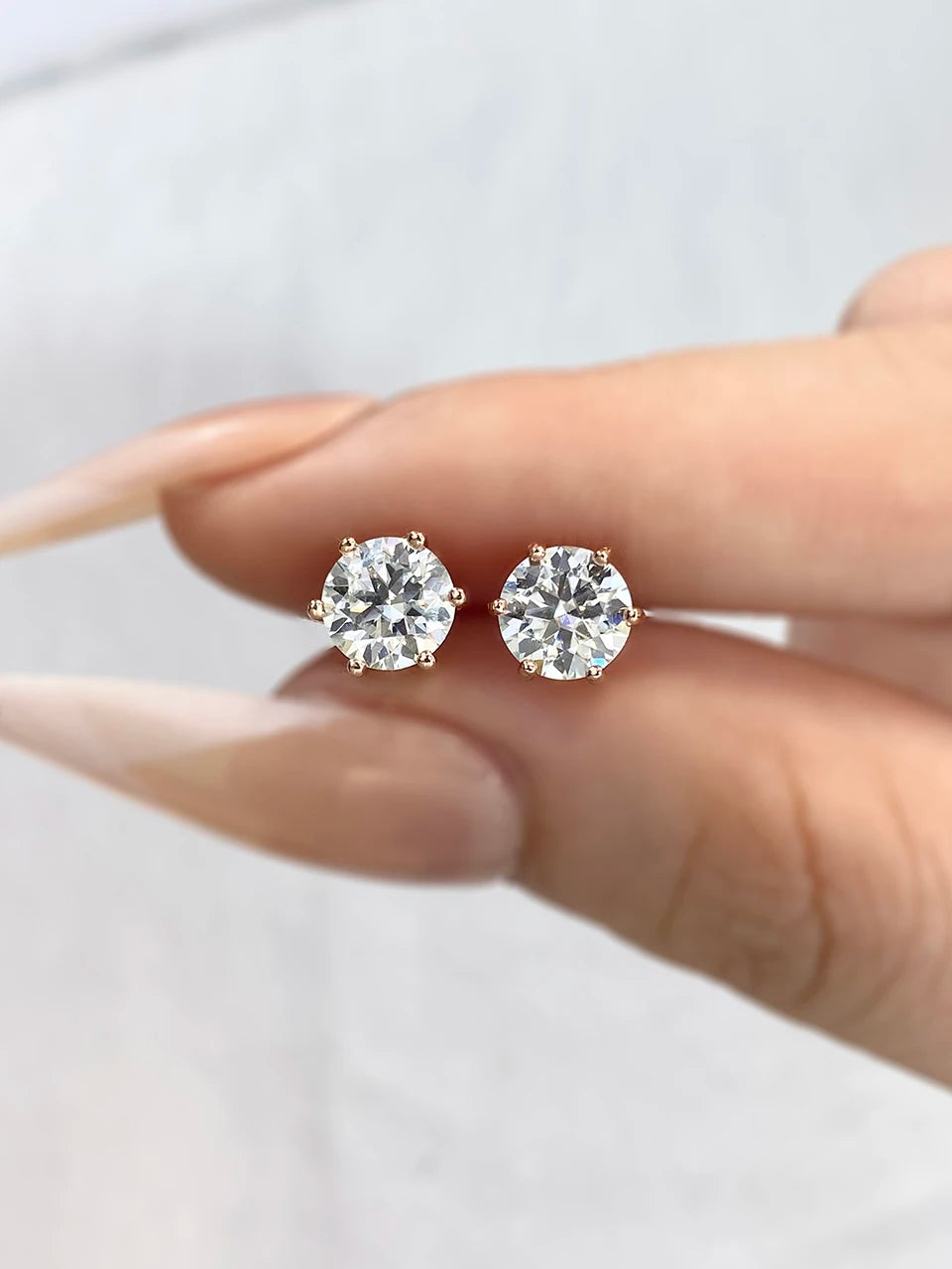 DW 0.1ct-2ct D Color Certified Moissanite Stud Earrings Lab Created Diamond 925 Sterling Silver Gold Plated Wedding Fine Jewelry