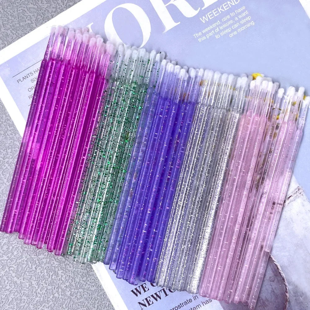 100pcs Micro Brush Crystal Lash Removing Swab Microbrush Mascara Wands Applicator Eyelash Extension Makeup brushes Tools