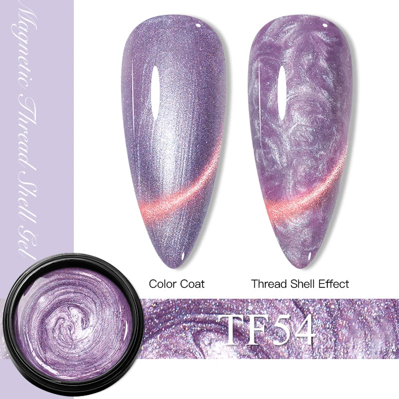 MEET ACROSS 8ml Pearl Shell Thread Gel Nail Polish 3D Semi Permanent Soak Off UV Gel Nail Art Varnish For Nails Manicure DIY