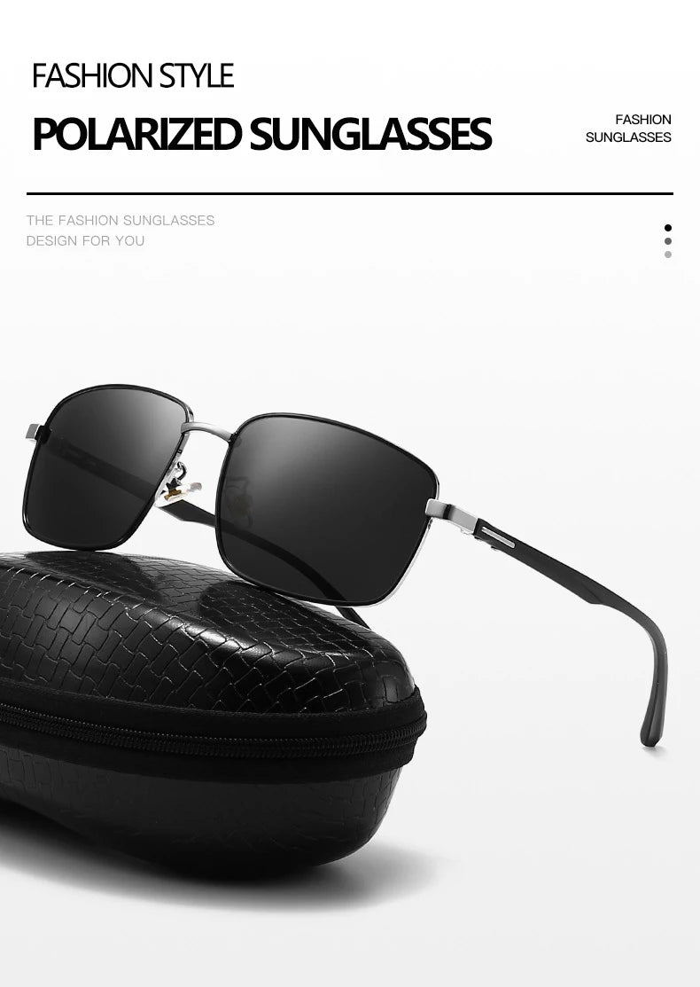 Business Metal Square Frame Polarized Sunglasses Luxury Oversized UV Protection Sun Protection Sunglasses 5027