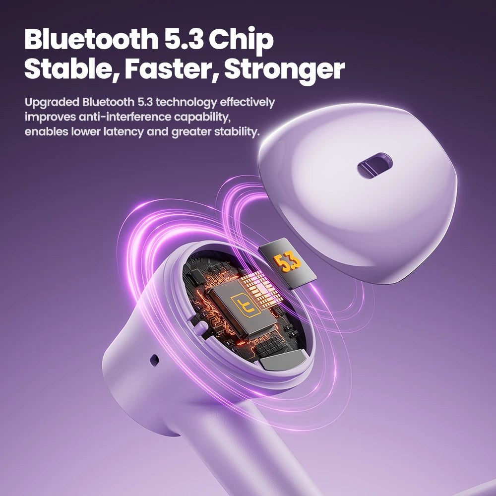 Toocki ENC TWS Earphones Wireless Bluetooth 5.3 HiFi Headphone Noise Canceling Toucn Contro Touch Control In Ear Sport Earbuds