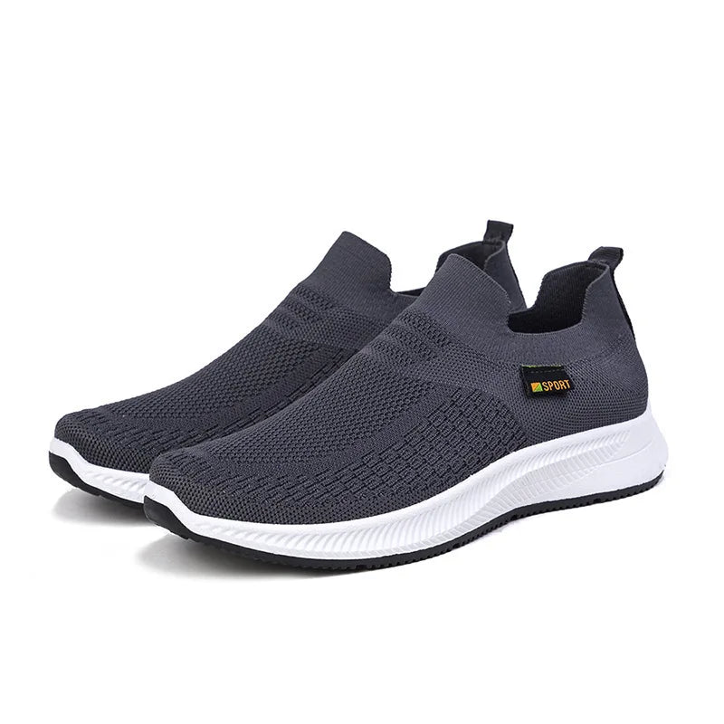 Men Walking Shoes Knit Mesh Breathable Sneakers Lightweight Sneakers Slip-on Mens Casual Shoes Fashion Comfort