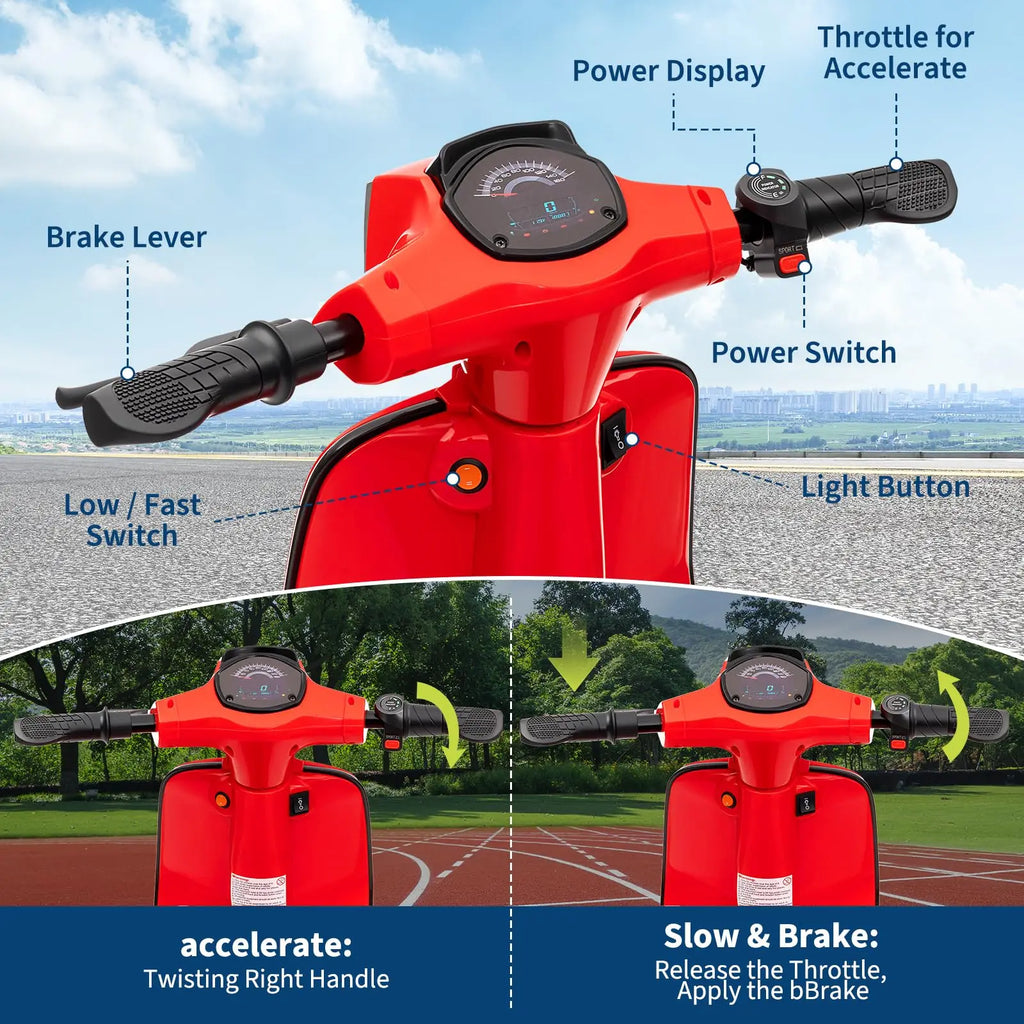 24V 350W Kids Electric Ride-On Motorcycle | Dual Mode Motorbike Toy Ages 8-14