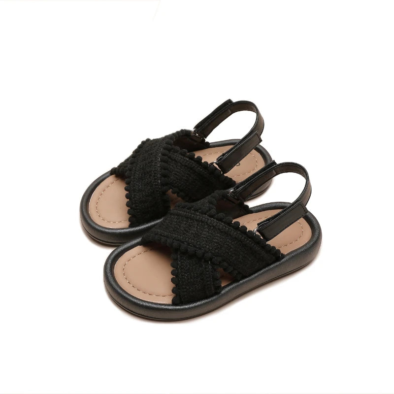 Girl Summer Sandals Classic Fashion Ethnic Style Kids Beach Sandals Fashion Open-toe Versatile Children Non-slip Causal Shoes
