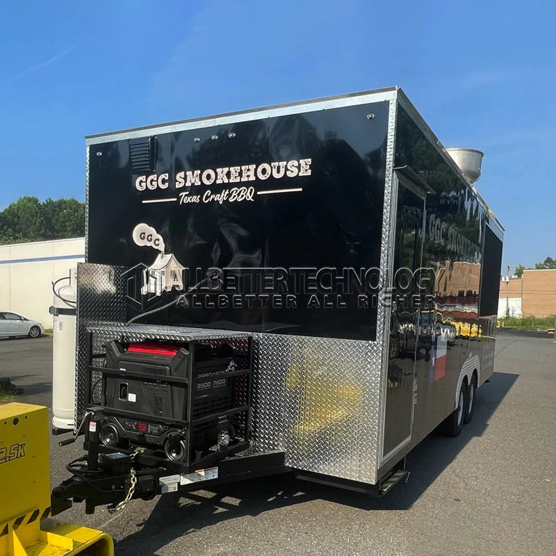 Allbetter Luxury Mobile Kitchen Trailer Fully Equipped Commercial Kitchen Fries Pizza Burger Ice Cream Food Truck Trailer