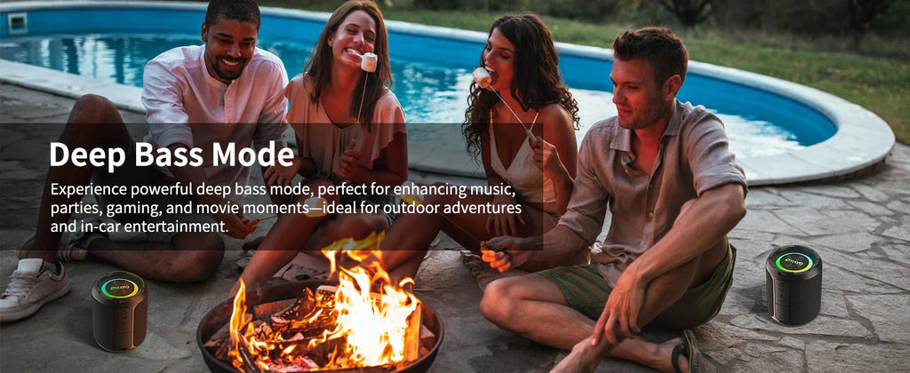 OHAYO 40W, IPX7 Waterproof Wireless Portable Speaker with Lights, Loud Sound, RGB Lights,TWS Pairing, AUX&TF-Card in