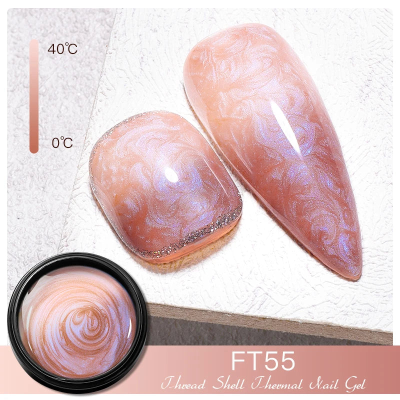 MEET ACROSS 8ml Pearl Shell Thread Gel Nail Polish 3D Semi Permanent Soak Off UV Gel Nail Art Varnish For Nails Manicure DIY