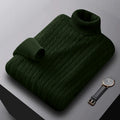 AutumnTurtleneck Knitted Sweater Outdoor Solid Color Pullover Streetwear Winter Warm Lightweight Basic twist sweaters men