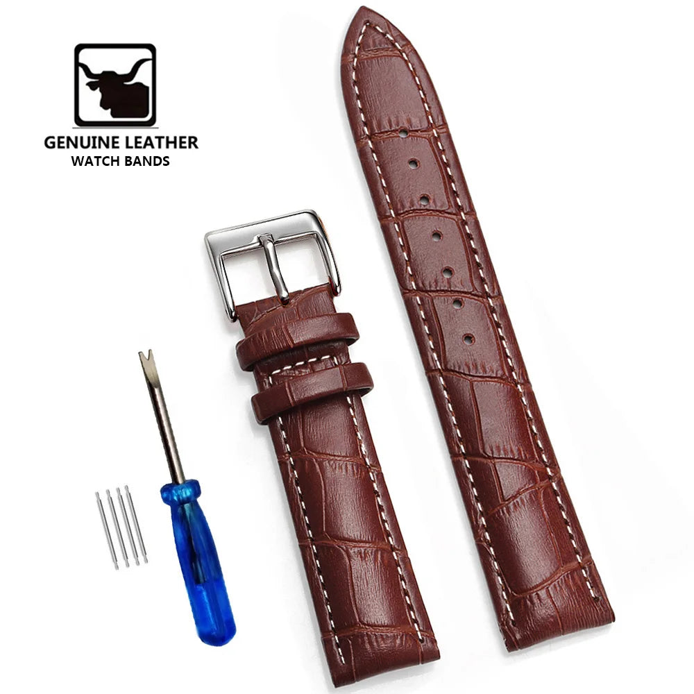 Premium Genuine Leather Watch Band – Multi-Size Wrist Strap