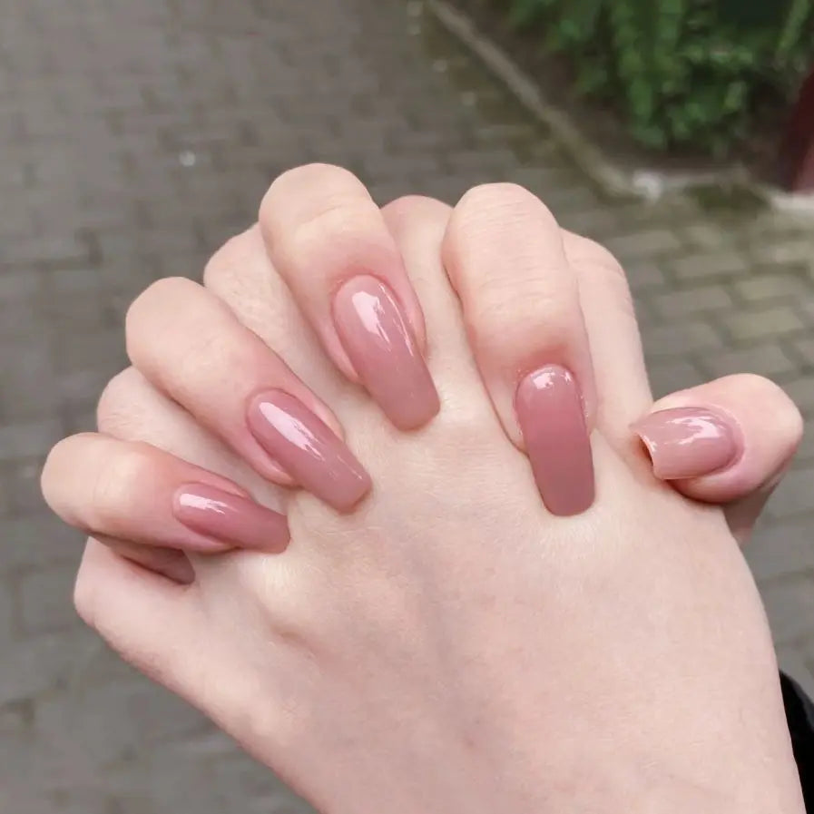 Nail Art Fake Nails Artificial Square Head Press on Acrylic Nail Tips Seamless Removable False Nails Ballerina Press on Nails