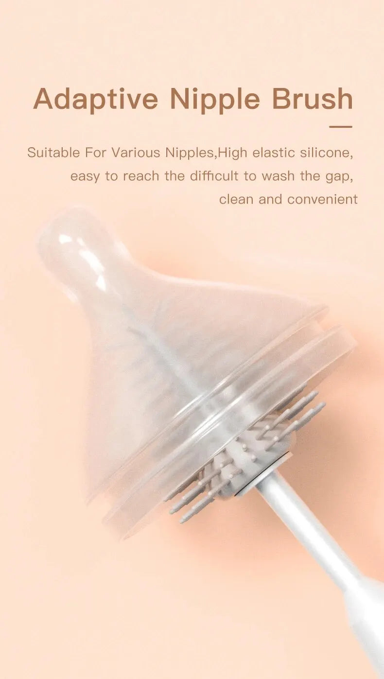 360° Silicone Baby Bottle Cleaning Brush Set 3-in-1 – Bottle, Pacifier & Straw Cleaner