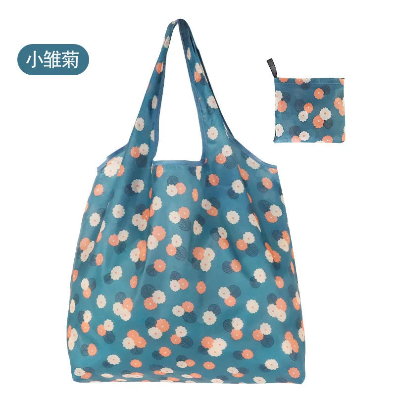 Large Reusable Shopping Bag for Women Shopper Tote Folding Bag Eco-Friendly Reusable Foldable Grocery Case Handbags Storage Bags
