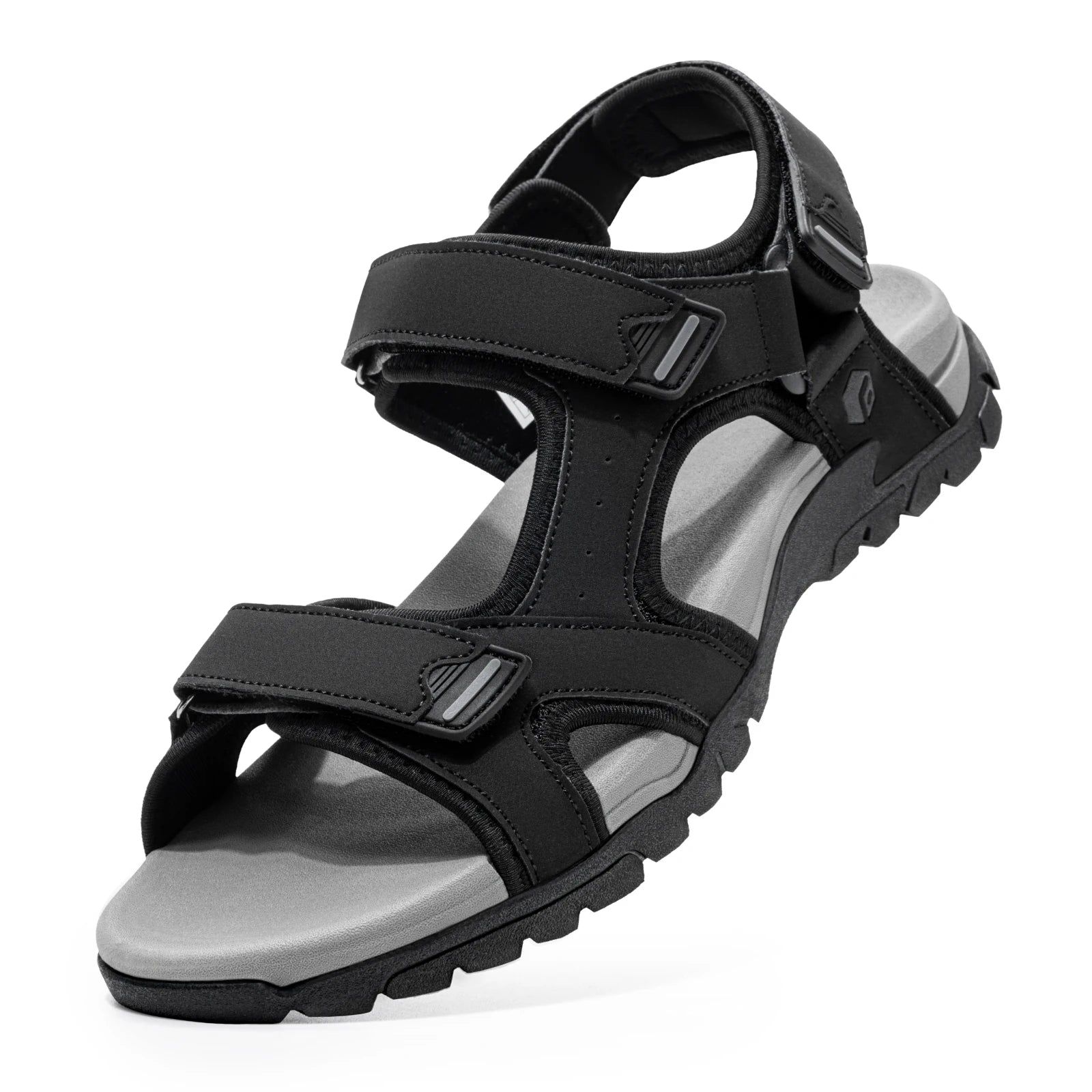 FitVille Mens Sandal Wide Toe Box Walking Athletic Sandals For Men With Arch Support Cushion Slip-Resistant Beach Sandals