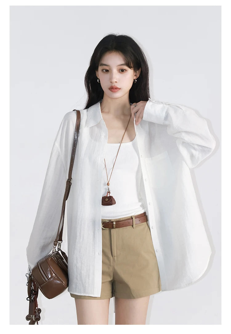 CHIC VEN Women Long Sleeve Shirts Solid Loose Casual New Style Design Back Hollow Out Shirt Female Blouse Spring Summer 2026
