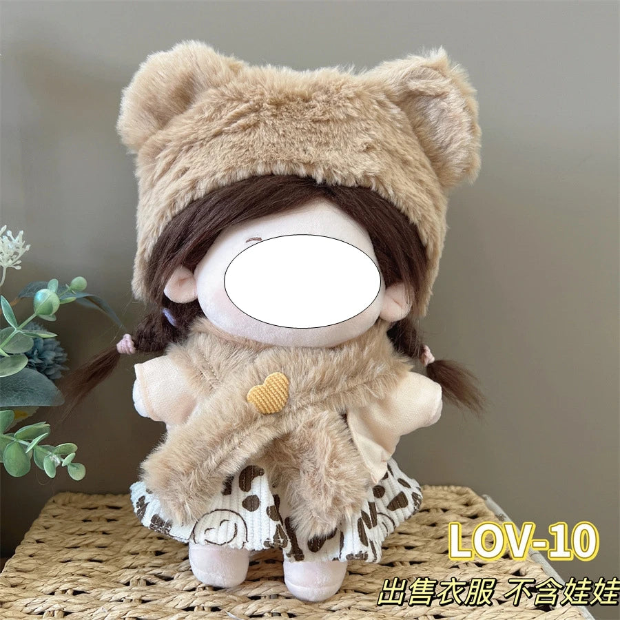 20cm Cotton Doll Clothes Cute Dress Lolita Vintage Doll Clothes for Plush Doll Idol Dolls For Cotton Stuffed Dolls  Accessories