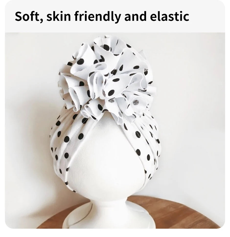 Cute Flower Baby Turban Hat Soft Baby Girl Headwrap Beanie Hat For Newborn Infant Toddler Headwear Headband