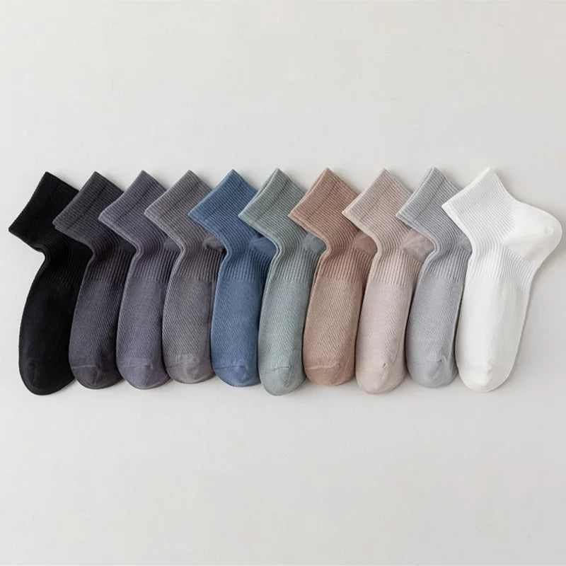 1/3 Pairs Men's Cotton Antibacterial No-Show Socks - Summer Thin Moisture-Wicking Breathable Sports Ankle Socks